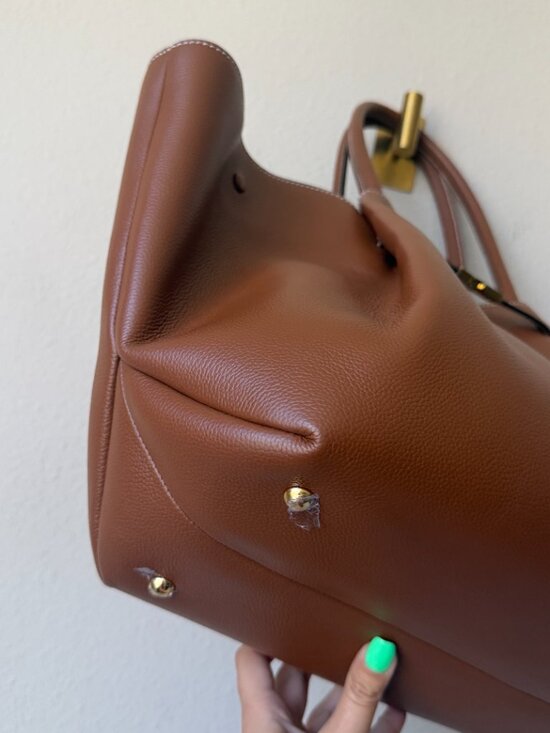 NEW DeMellier The New York Tote Bag in Tan Small Grain Leather - Picture 6 of 10